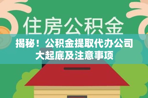 南靖揭秘！公积金提取代办公司大起底及注意事项